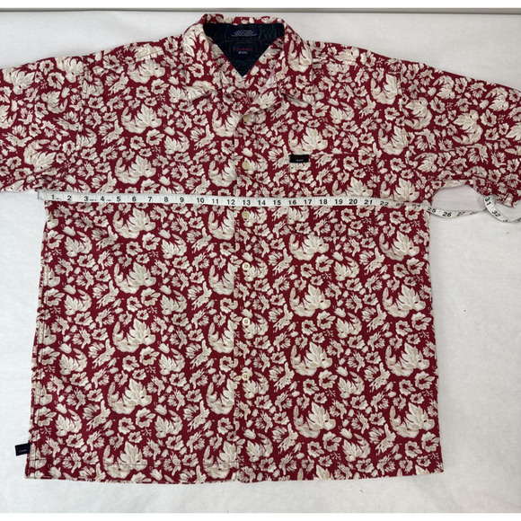 Y2K Vintage Tommy Hilfiger Hawaiian Shirt Button Down Floral Men XL Locker Loop - Picture 3 of 10
